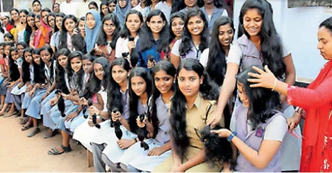 hair are cut from young girls donor