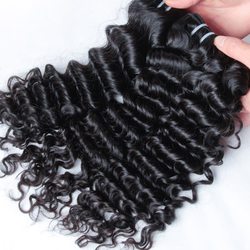 3 pcs Deep Wave Black Virgin Indian Hair Bundles Weave - Zever Hair