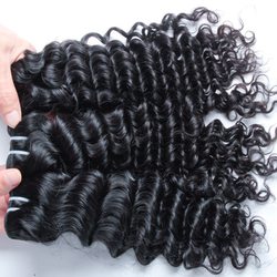 3 pcs Deep Wave Black Virgin Indian Hair Bundles Weave - Zever Hair