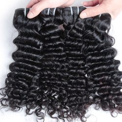 4 Bundles Black Deep Wave Virgin Indian Hair Weave - Zever Hair