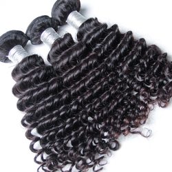 3 Bundles Peruvian Virgin Hair Weft Natural Black Deep Wave - Zever Hair