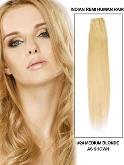 Medium Blonde(#24) Straight Remy Hair Weaves - Zever Hair