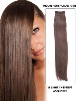 Straight Light Chestnut(#8) Remy Hair Bundles - Zever Hair