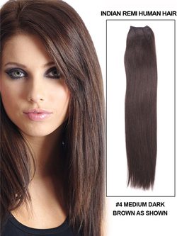 Straight Medium Brown(#4) Remy Hair Weave - Zever Hair