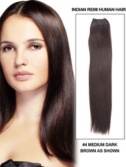 Straight Medium Brown(#4) Remy Hair Weave - Zever Hair