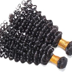 2 Bundles Deep Wave Black Brazilian Virgin Hair Weave - Zever Hair