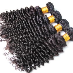 4 Bundles Deep Wave Brazilian Virgin Hair Weave Black - Zever Hair