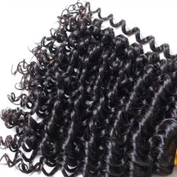 4 Bundles Deep Wave Brazilian Virgin Hair Weave Black - Zever Hair