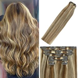 Chestnut Brown/Blonde(#F6-613) Premium Straight Clip In Hair 7 Pieces - Zever Hair