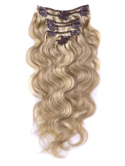 Golden Brown/Blonde(#F12-613) Premium Body Wave Clip In Hair Extensions 7 Pieces - Zever Hair