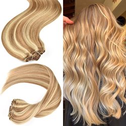 Ash/White Blonde(#P18-613) Premium Straight Clip In Hair Extensions 7 Pieces - Zever Hair