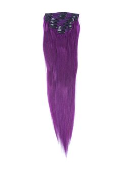 Violet(#Violet) Premium Straight Clip In Hair Extensions 7 Pieces - Zever Hair