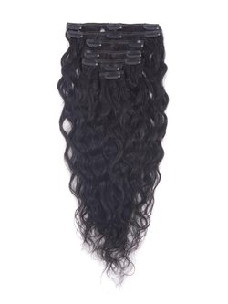 Jet Black(#1) Premium Kinky Curl Clip In Hair Extensions 7 Pieces - Zever Hair