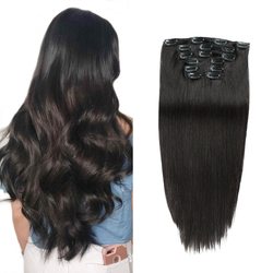 Natural Black(#1B) Straight Premium Clip In Hair Extensions 7 Pieces - Zever Hair