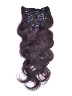 Dark Brown(#2) Premium Body Wave Clip In Hair Extensions 7 Pieces - Zever Hair