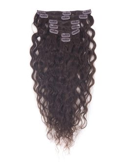 Dark Brown(#2) Premium Kinky Curl Clip In Hair Extensions 7 Pieces - Zever Hair