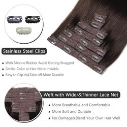 Dark Brown(#2) Premium Straight Clip In Hair Extensions 7 Pieces - Zever Hair