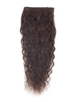 Medium Brown(#4) Premium Kinky Curl Clip In Hair Extensions 7 Pieces - Zever Hair