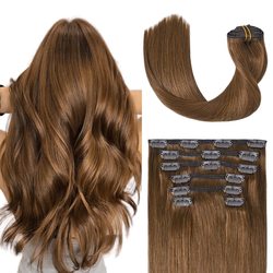 Medium Chestnut Brown(#6) Premium Straight Clip In Hair Extensions 7 Pieces - Zever Hair