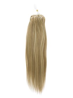 Remy Micro Loop Hair Extensions 100 Strands Silky Straight Golden Brown/Blonde(#F12/613) - Zever Hair