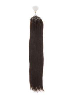 Remy Micro Loop Hair Extensions 100 Strands Silky Straight Dark Brown(#2) - Zever Hair