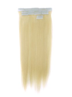 Tape In Human Hair Extensions 20 Piece Silky Straight Bleach White Blonde(#613) - Zever Hair