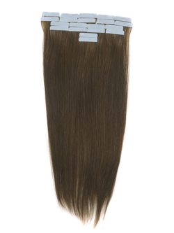 Remy Tape In Hair Extensions 20 Piece Silky Straight Light Chestnut(#8) - Zever Hair