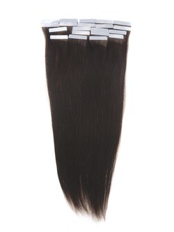 Tape In Remy Hair Extensions 20 Piece Silky Straight Dark Brown(#2) - Zever Hair